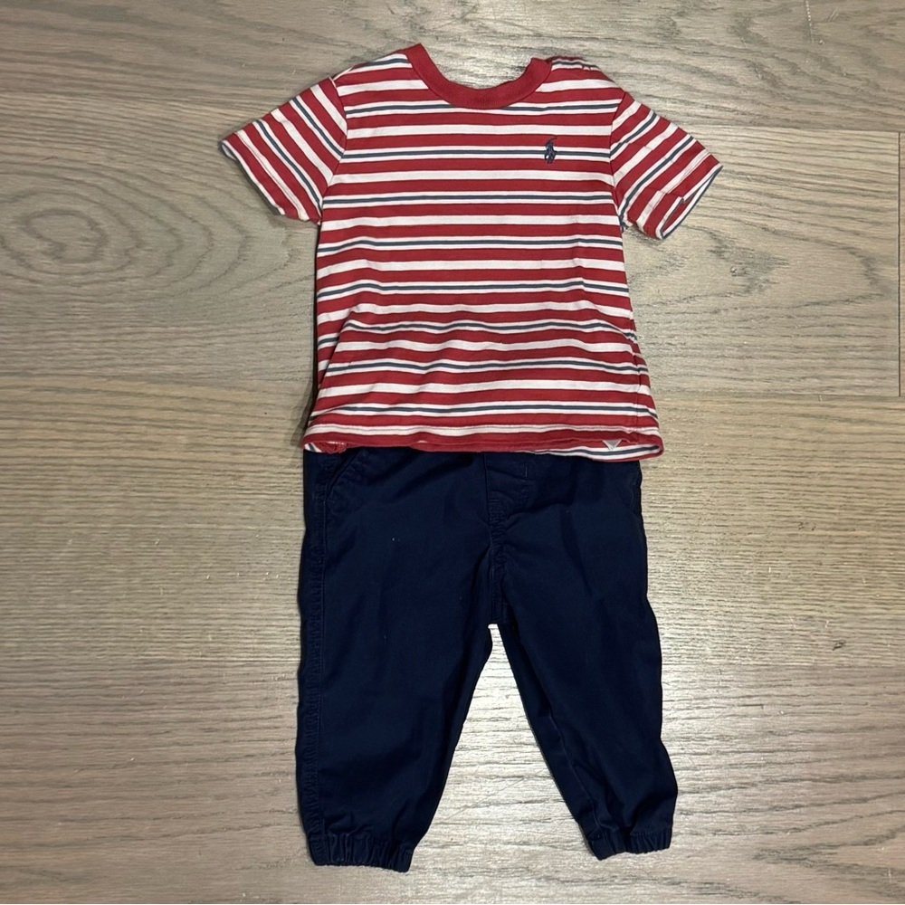Ralph Lauren Red and White Striped Shirt